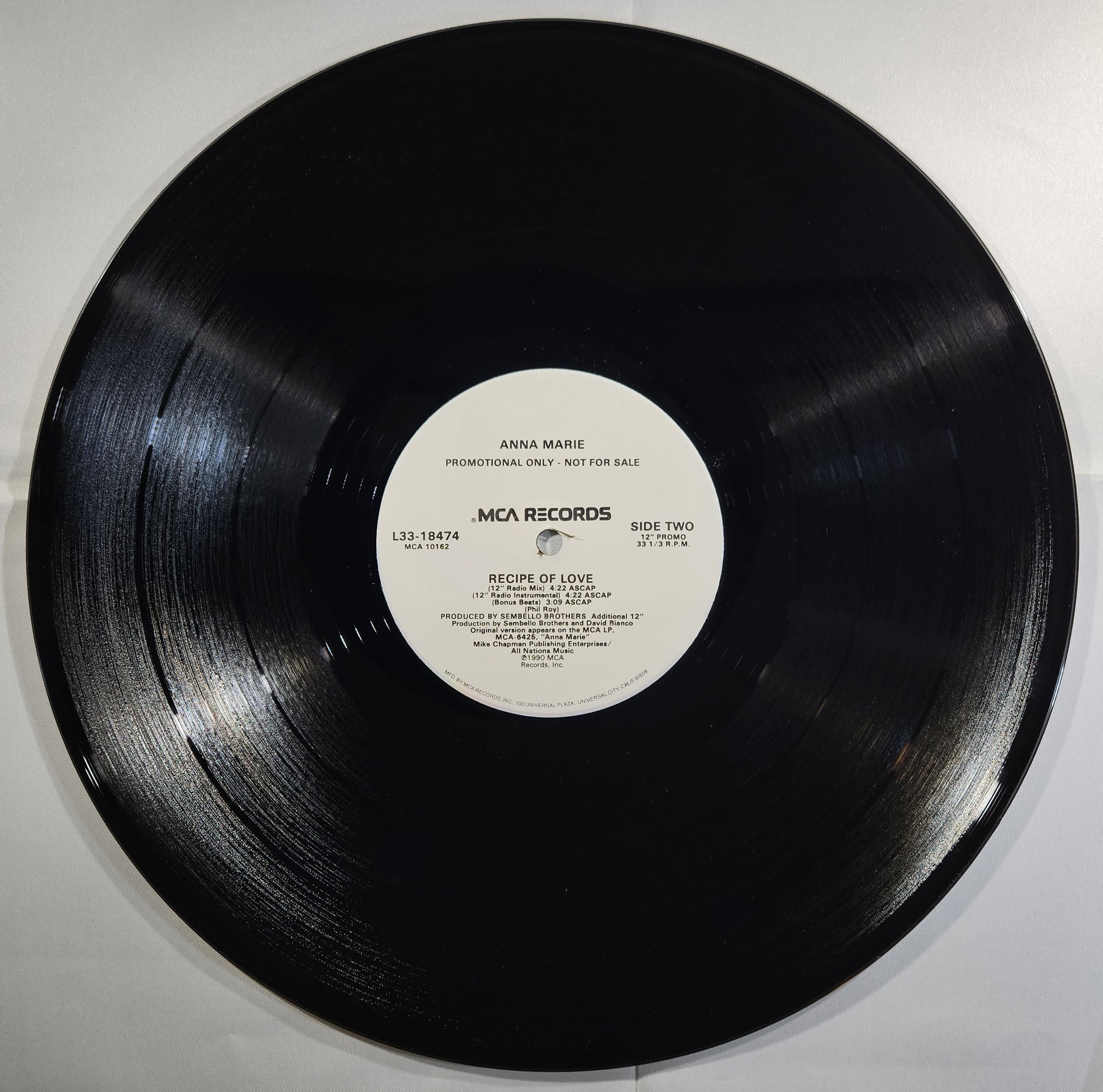 Anna Marie - Recipe of Love [1990 Promo] [Used Vinyl Record 12" Single]