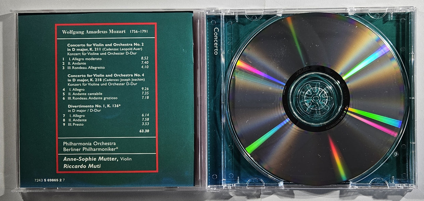 Anne-Sophie Mutter - Mozart: Violin Concertos Nos. 2 & 4 [1997 Used CD]