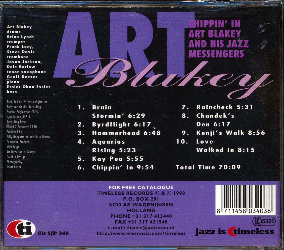 Art Blakey and His Jazz Messengers - Chippin' In [1998 Reissue] [New CD]