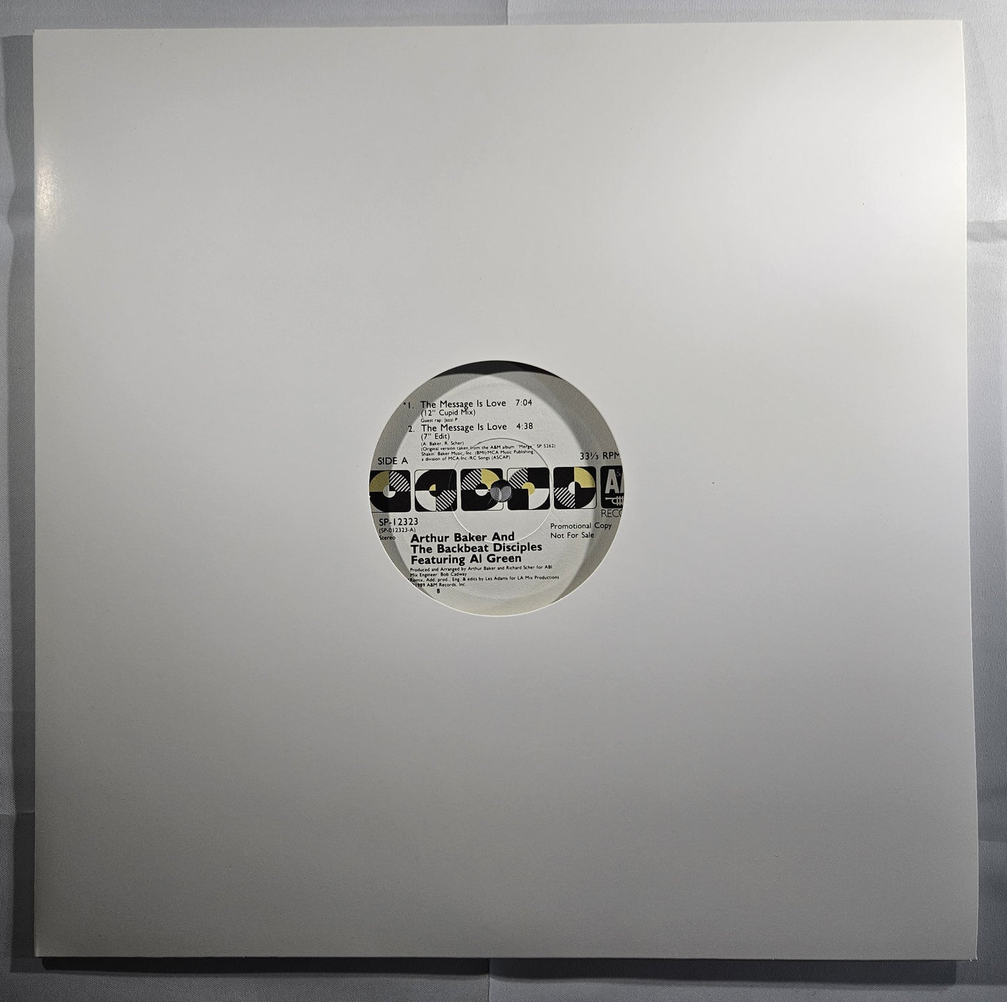 Arthur Baker and The Backbeat Disciples - The Message is Love [1989 Promo] [Used Vinyl Record 12" Single]