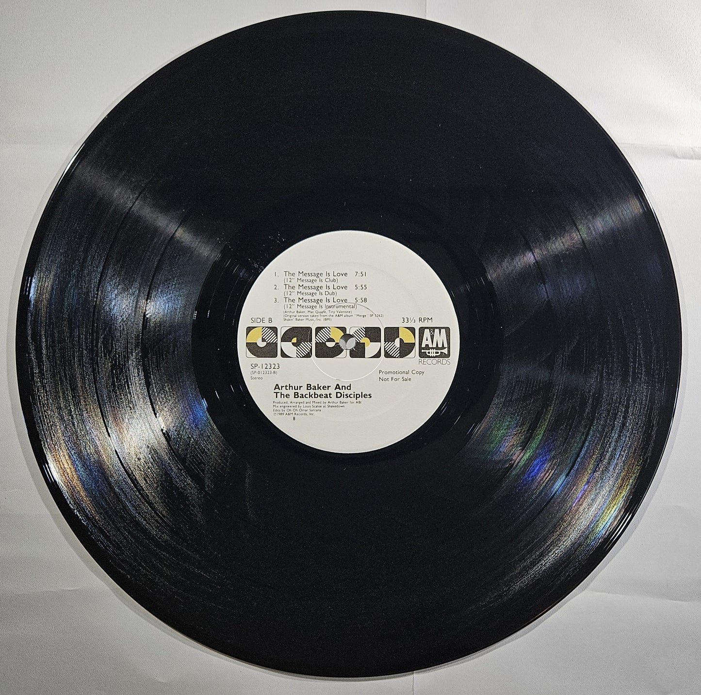 Arthur Baker and The Backbeat Disciples - The Message is Love [1989 Promo] [Used Vinyl Record 12" Single]