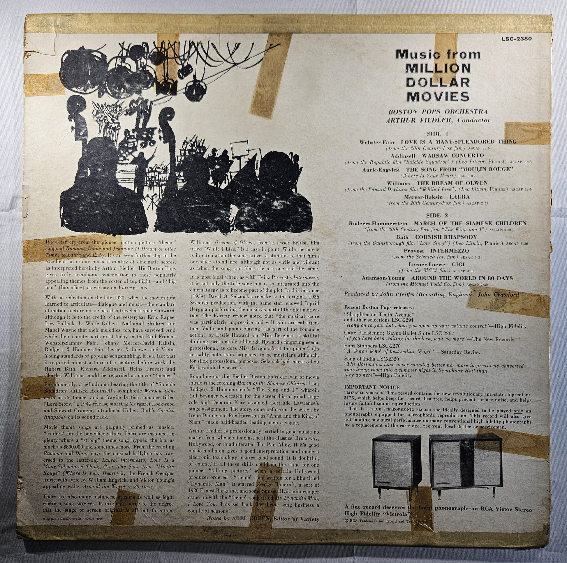 Arthur Fiedler / Boston Pops - Music From Million Dollar Movies [1960 Used Vinyl Record LP]