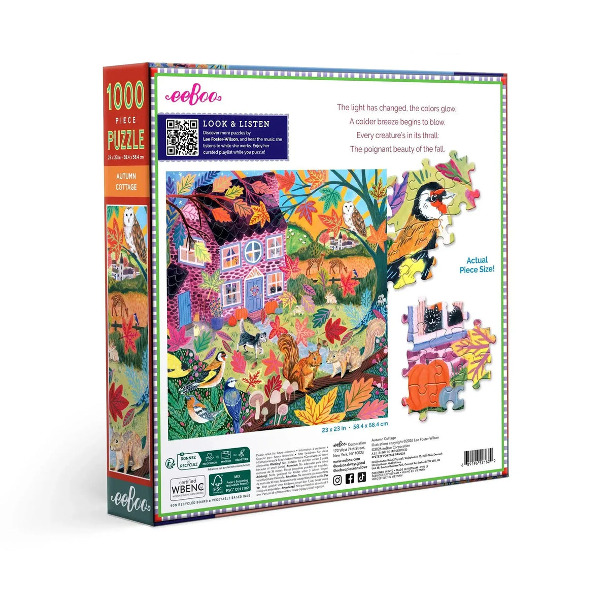 Autumn Cottage 1000 Piece Jigsaw Puzzle eeBoo