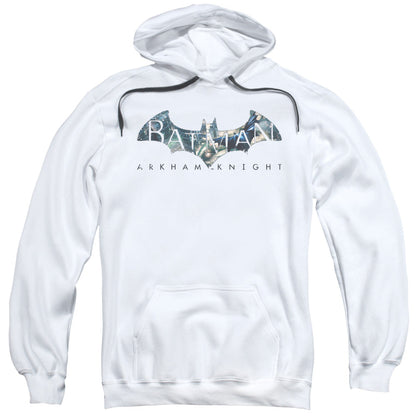 Batman Arkham Knight Descending Logo Mens Hoodie White Officially Licensed