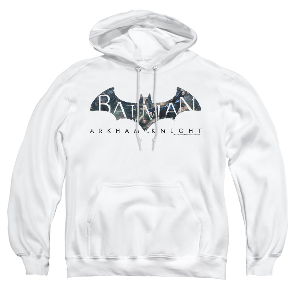 Batman Arkham Knight Descending Logo Mens Hoodie White Officially Licensed