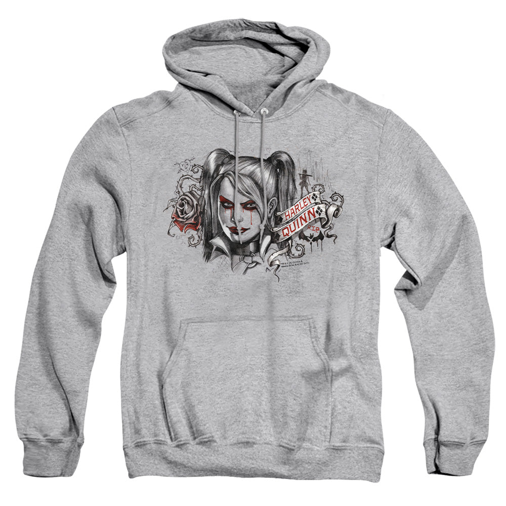 Batman Arkham Knight Hq Sketch Mens Hoodie Athletic Heather Officially Licensed
