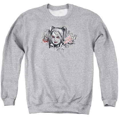 Batman Arkham Knight Hq Sketch Mens Crewneck Sweatshirt Athletic Heather Officially Licensed