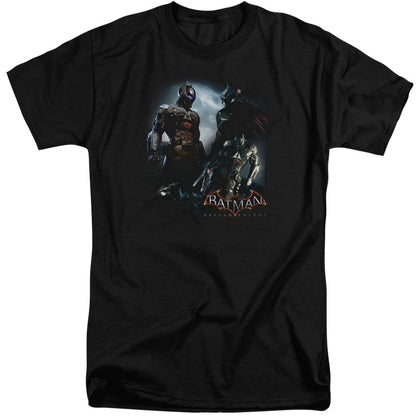 Batman Arkham Knight Face Off Mens Tall T Shirt Black Officially Licensed