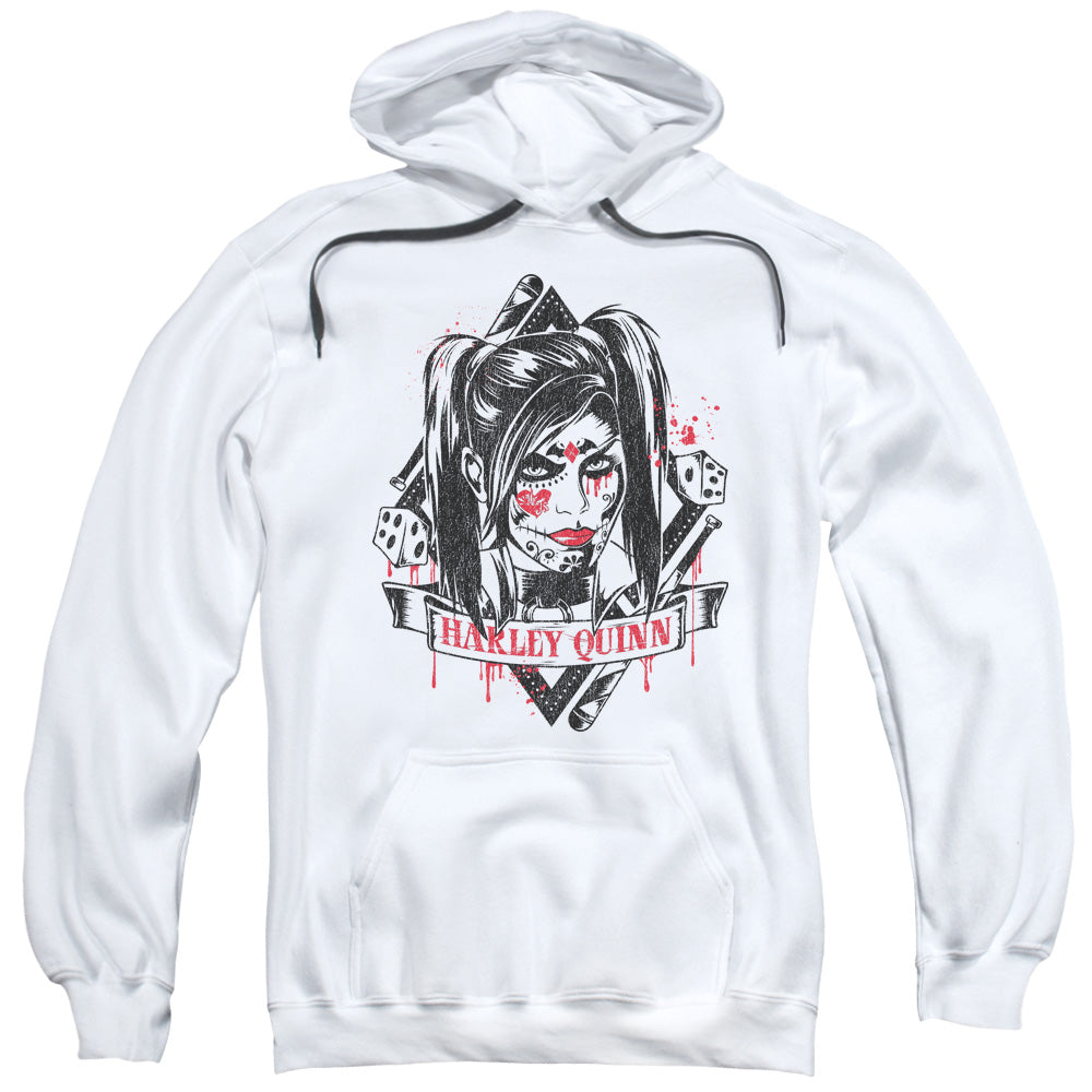Batman Arkham Knight Sugar Quinn Mens Hoodie White Officially Licensed