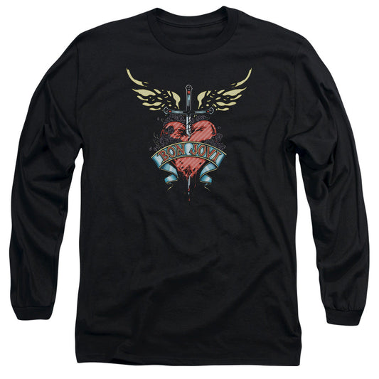 Bon Jovi Daggered Mens Long Sleeve Shirt Black Officially Licensed