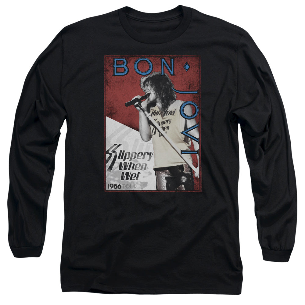 Bon Jovi 86 Tour Mens Long Sleeve Shirt Black Officially Licensed