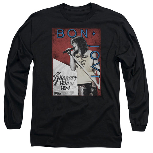 Bon Jovi 86 Tour Mens Long Sleeve Shirt Black Officially Licensed