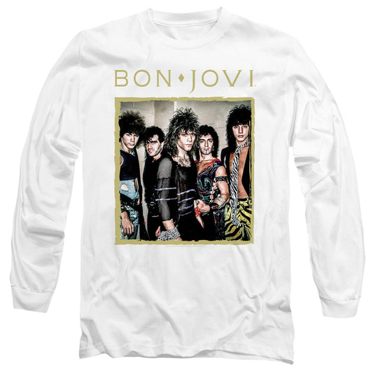 Bon Jovi Framed Mens Long Sleeve Shirt White Officially Licensed