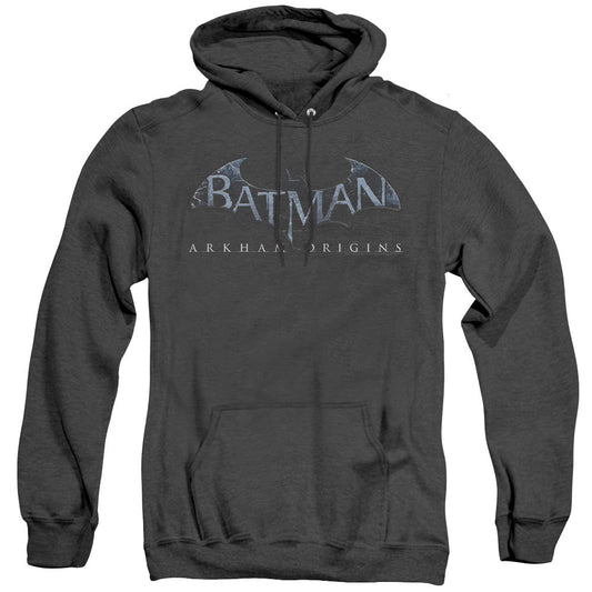 Batman Arkham Origins Logo Mens Heather Hoodie Black Officially Licensed