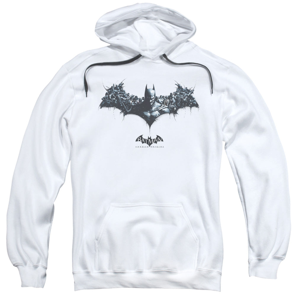 Batman Arkham Origins Bat Of Enemies Mens Hoodie White Officially Licensed