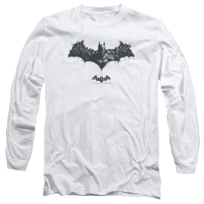 Batman Arkham Origins Bat Of Enemies Mens Long Sleeve Shirt White Officially Licensed