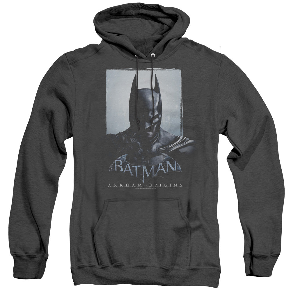 Batman Arkham Origins Two Sides Mens Heather Hoodie Black Officially Licensed