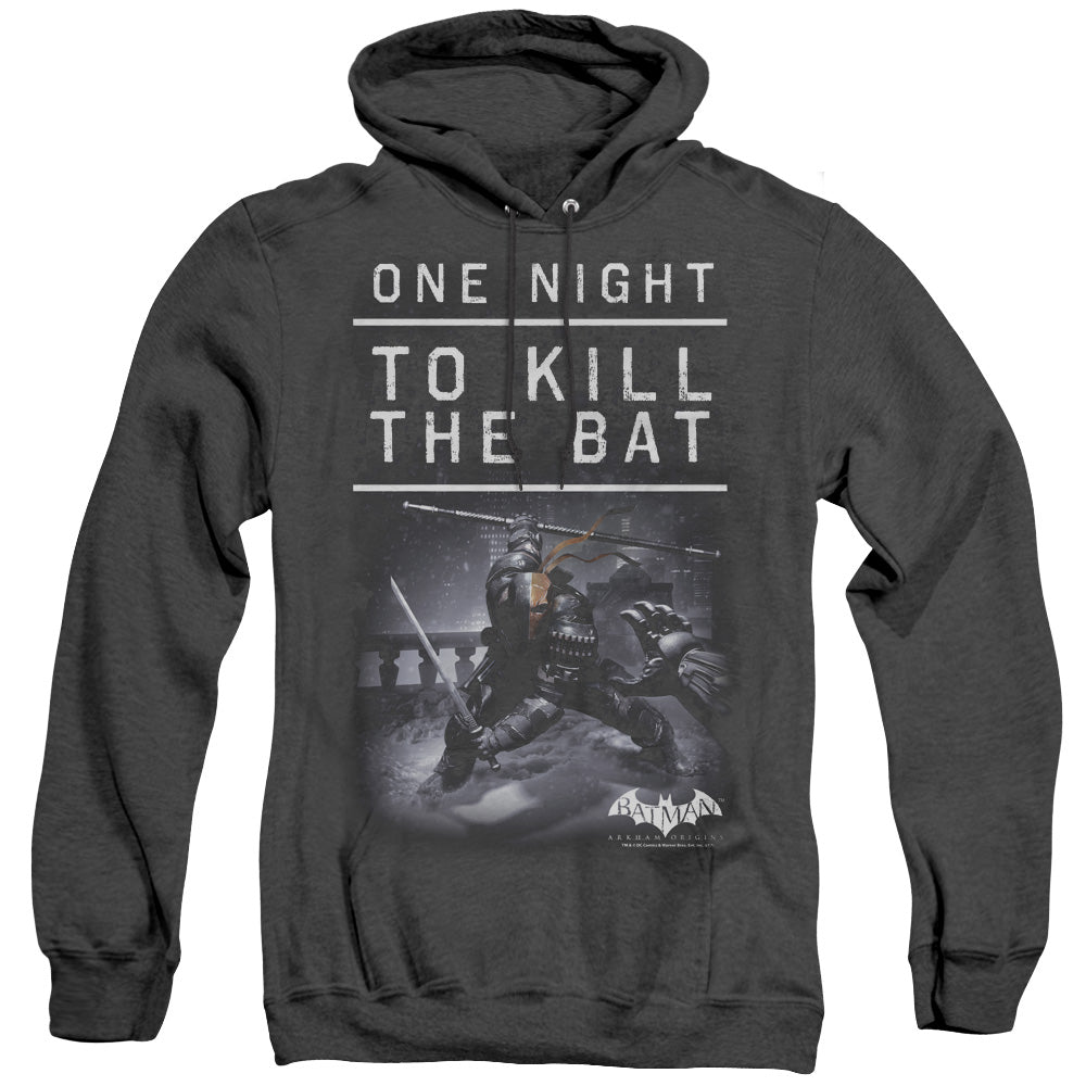 Batman Arkham Origins One Night Heather Mens Hoodie Black Officially Licensed