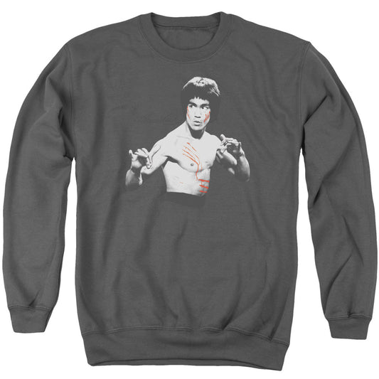 Bruce Lee Final Confrontation Mens Crewneck Sweatshirt Charcoal Officially Licensed