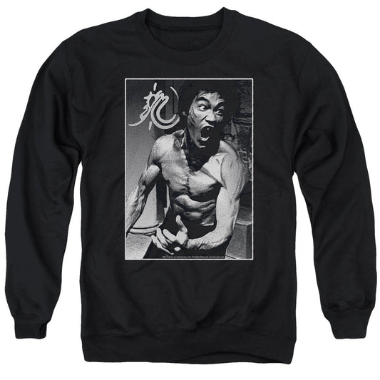 Bruce Lee Focused Rage Mens Crewneck Sweatshirt Black Officially Licensed