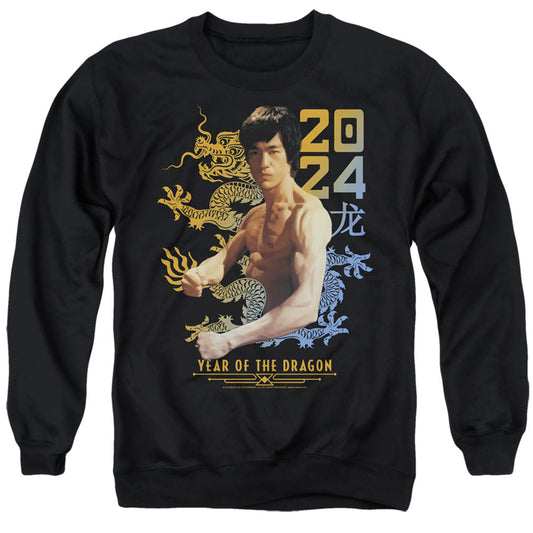 Bruce Lee Two Tone Year Of The Dragon Mens Crewneck Sweatshirt Black Officially Licensed