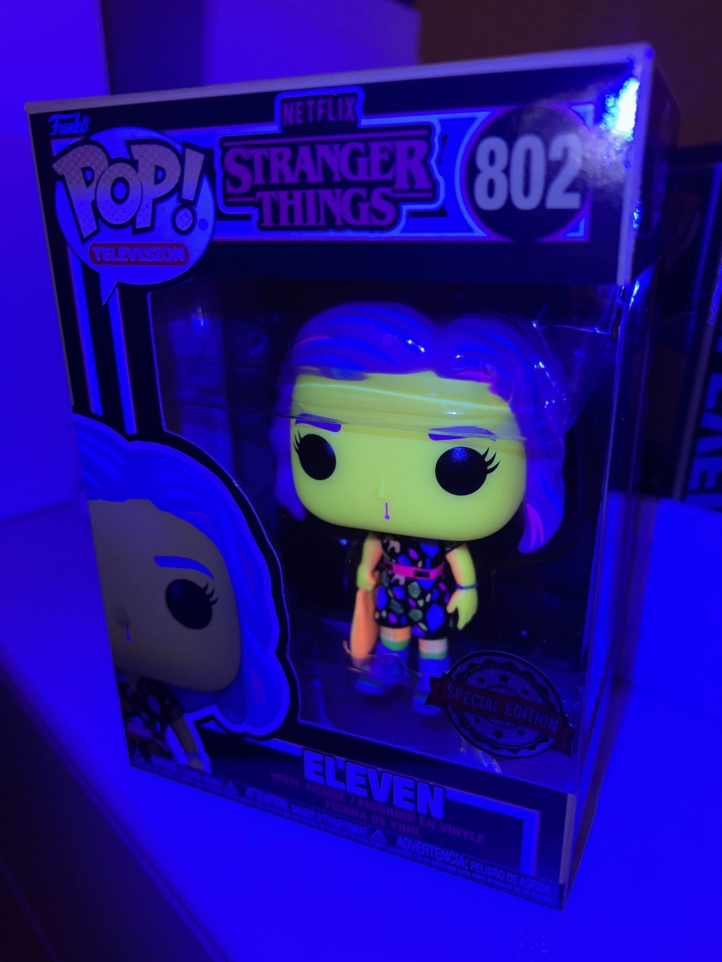 Stranger Things Eleven Blacklight Funko Pop! #802 International Special Edition Sticker