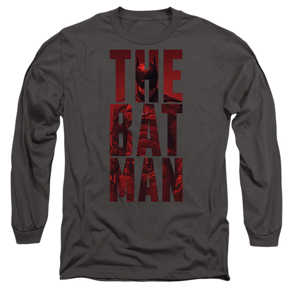 The Batman Crimson Crusader Mens Long Sleeve Shirt Charcoal Officially Licensed