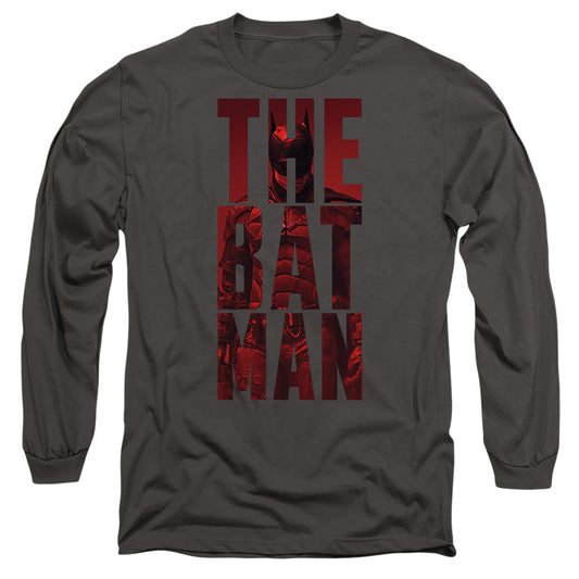 The Batman Crimson Crusader Mens Long Sleeve Shirt Charcoal Officially Licensed