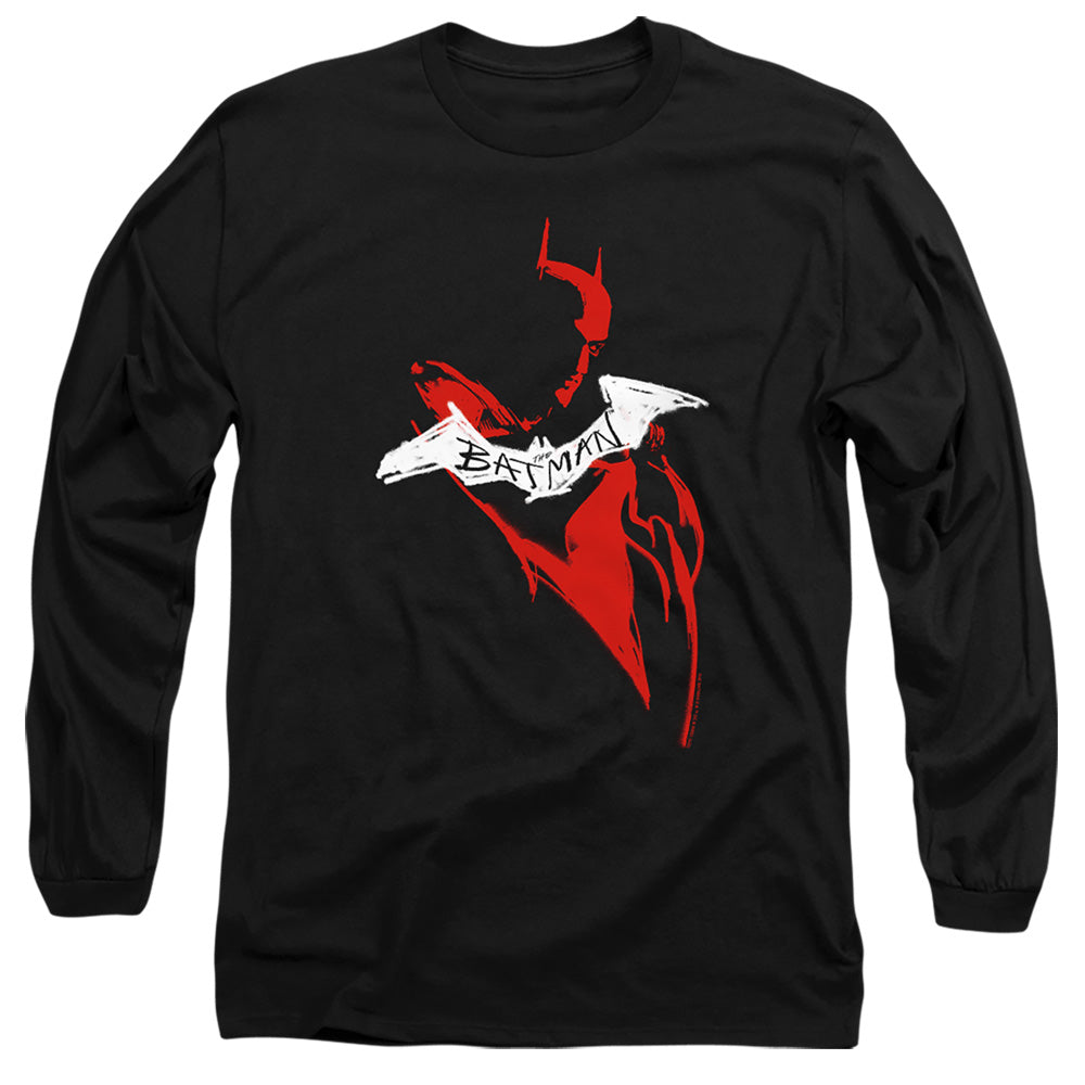 The Batman Hand Drawn Silhouette Mens Long Sleeve Shirt Black Officially Licensed