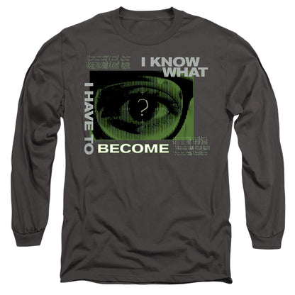 The Batman Become The Riddler Mens Long Sleeve Shirt Charcoal Officially Licensed