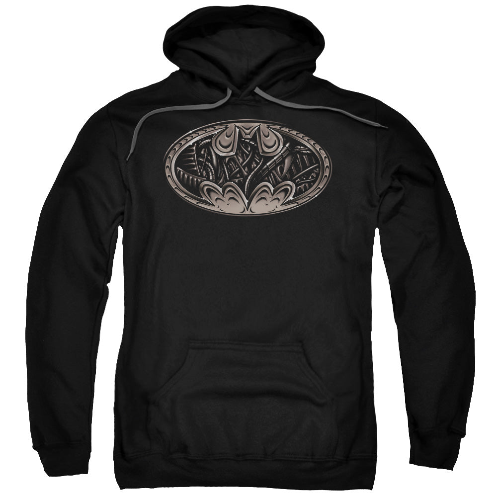 Batman Bio Mech Bat Shield Mens Hoodie Black Officially Licensed