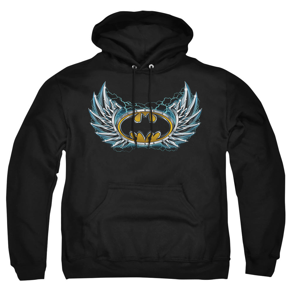 Batman Steel Wings Logo Mens Hoodie Black Officially Licensed