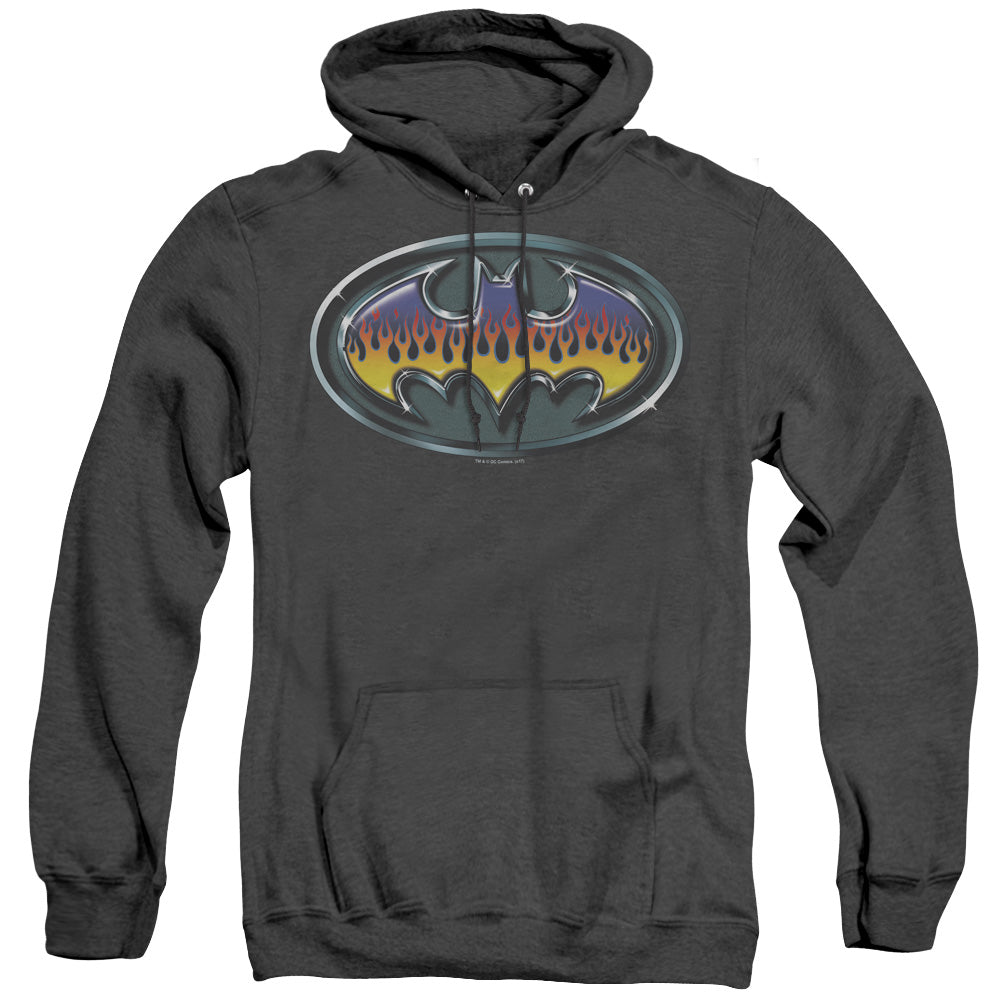 Batman Hot Rod Shield Heather Mens Hoodie Black Officially Licensed