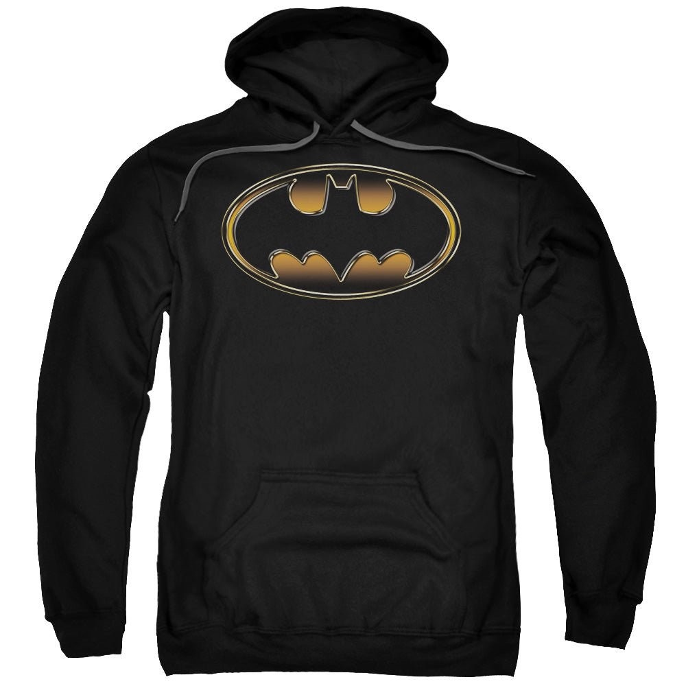 Batman Black & Gold Embossed Mens Hoodie Black Officially Licensed