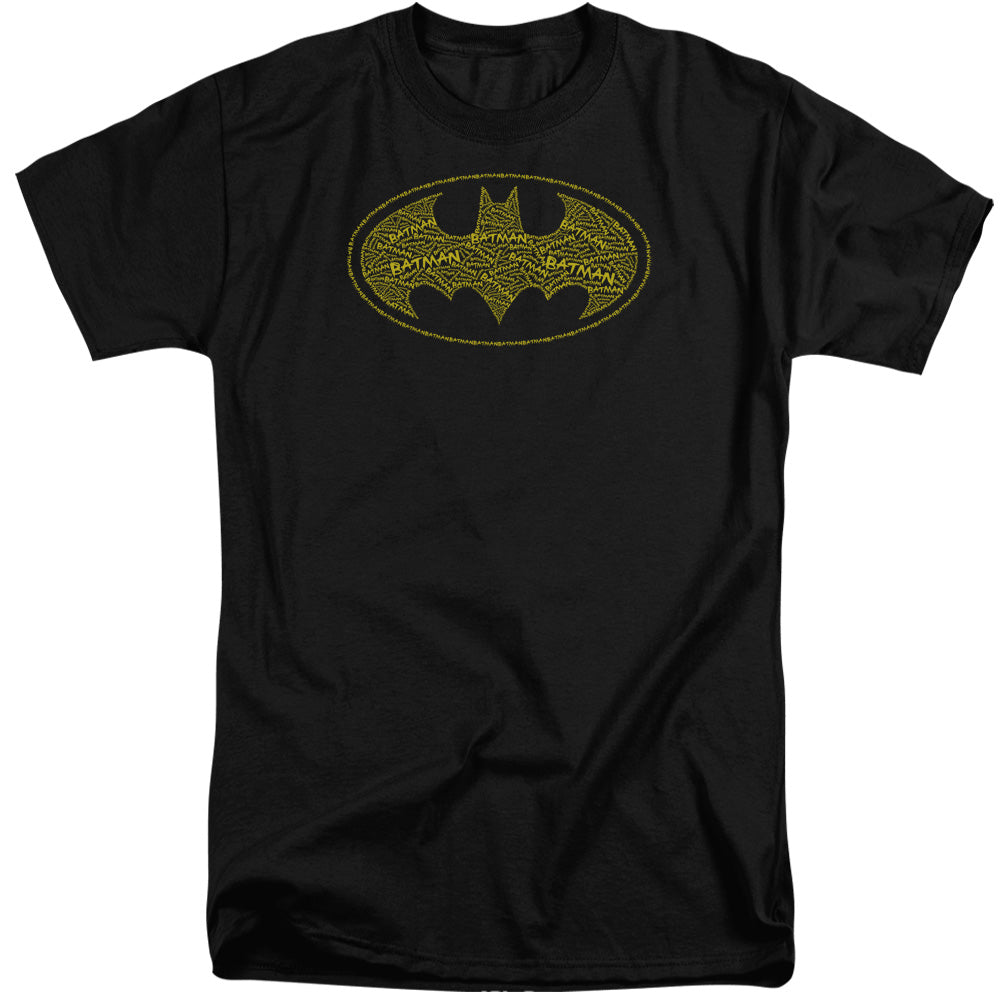 Batman Type Logo Mens Tall T Shirt Black Officially Licensed