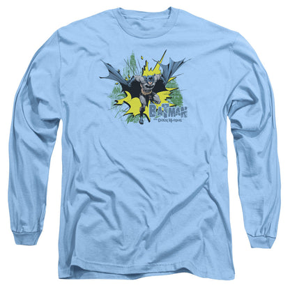 Batman City Splash Mens Long Sleeve Shirt Carolina Blue Officially Licensed