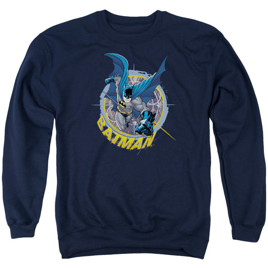 Batman In The Crosshairs Mens Crewneck Sweatshirt Navy Blue Officially Licensed