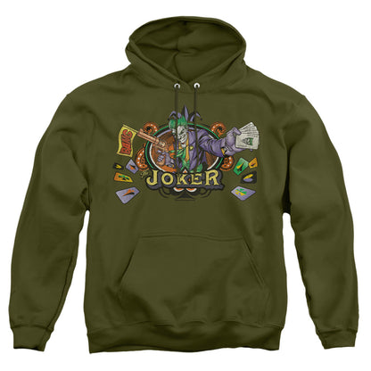 Batman King Of Crazy Mens Hoodie Military Green Officially Licensed