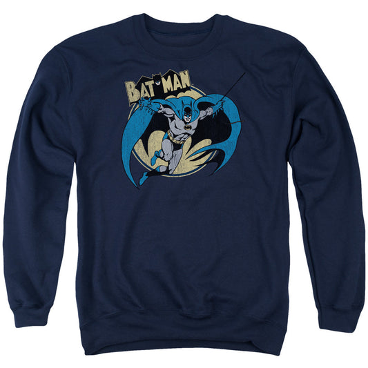 Batman Through The Night Mens Crewneck Sweatshirt Navy Blue Officially Licensed