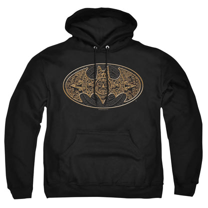 Batman Aztec Bat Logo Mens Hoodie Black Officially Licensed