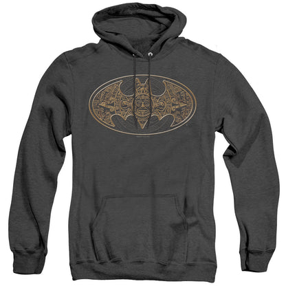 Batman Aztec Bat Logo Heather Mens Hoodie Black Officially Licensed