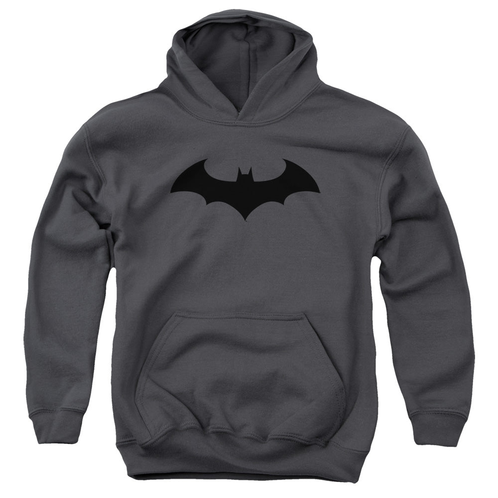 Batman Hush Logo Kids Youth Hoodie Charcoal Officially Licensed