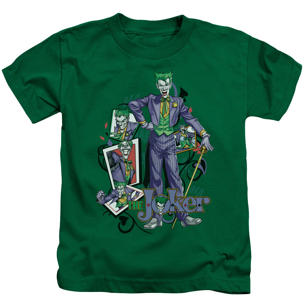 Batman Wild Cards Juvenile Kids Youth T Shirt Kelly Green Officially Licensed