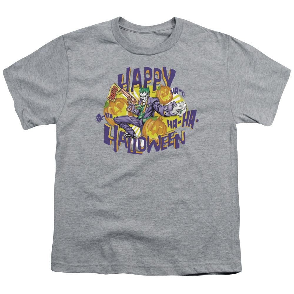 Batman Ha Ha Halloween Kids Youth T Shirt Athletic Heather Officially Licensed