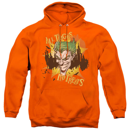 Batman All Tricks  No Treats Mens Hoodie Orange Officially Licensed