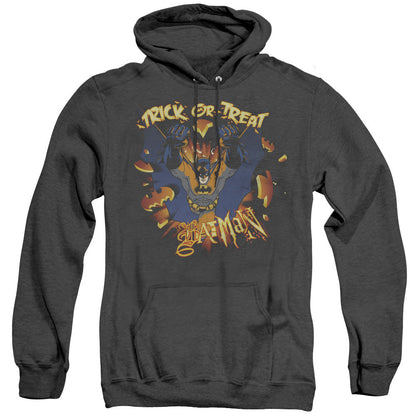 Batman Pumpkin Burst Heather Mens Hoodie Black Officially Licensed