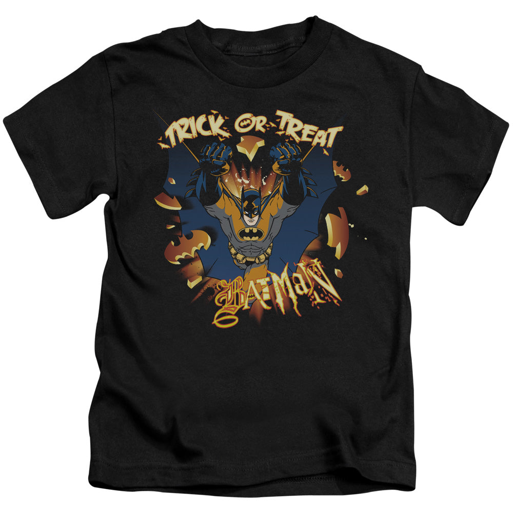 Batman Pumpkin Burst Juvenile Kids Youth T Shirt Black Officially Licensed