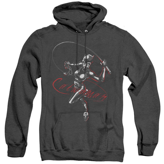 Batman Kiten With A Whip Heather Mens Hoodie Black Officially Licensed