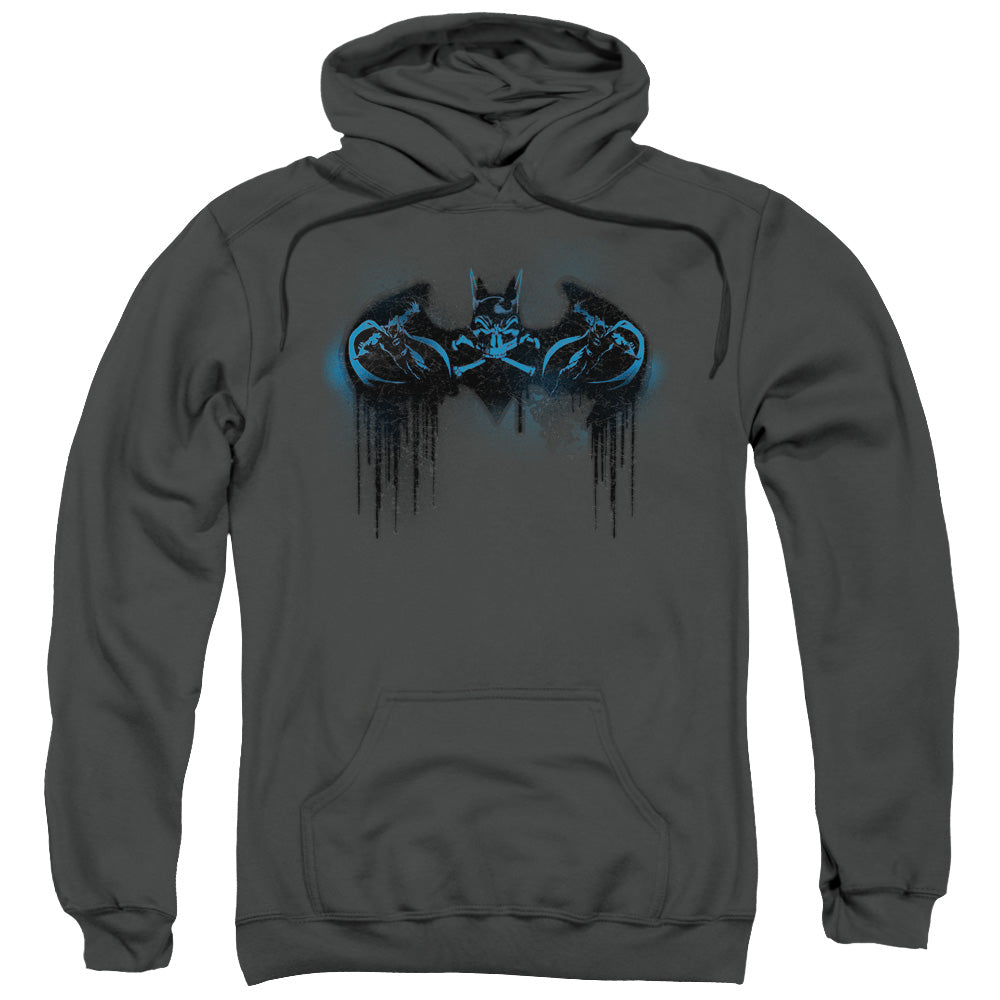 Batman Run Away Mens Hoodie Charcoal Officially Licensed