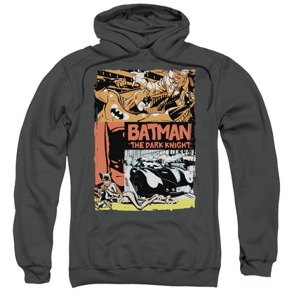 Batman Old Movie Poster Mens Hoodie Charcoal Officially Licensed